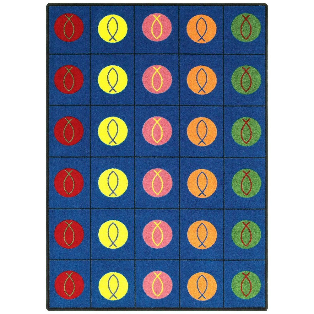 Kid Essentials Circles & Symbols 5'4" x 7'8" Area Rug in Color Multi. Picture 1