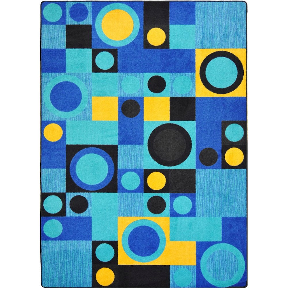 Kid Essentials City Block 3'10" x 5'4" Area Rug in Color Blue. Picture 1