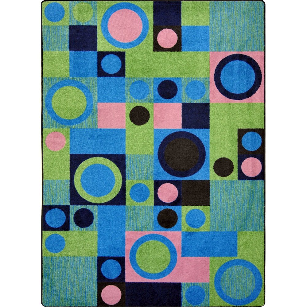 Kid Essentials City Block 3'10" x 5'4" Area Rug in Color Green. Picture 1