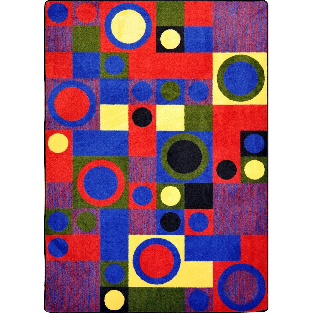 Kid Essentials City Block 3'10" x 5'4" Area Rug in Color Red. Picture 1