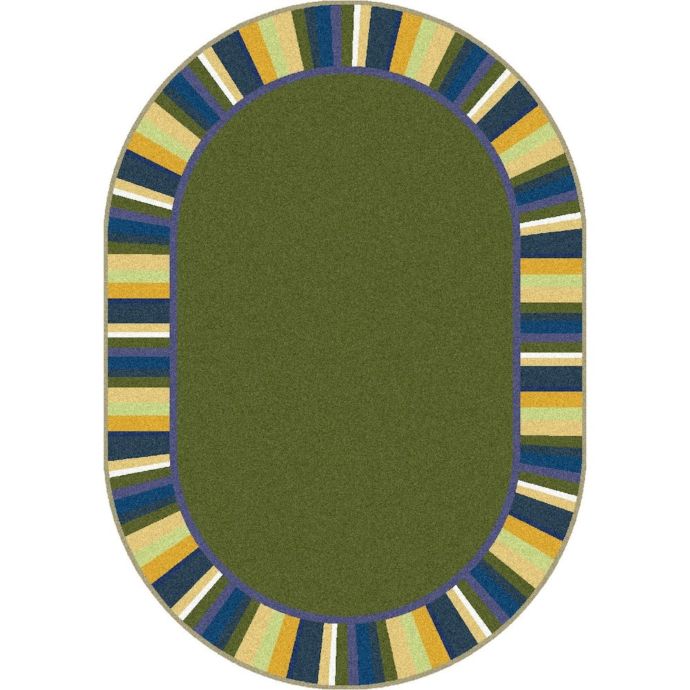 Kid Essentials Clean Green 3'10" x 5'4" Oval Area Rug in Color Bold. Picture 1