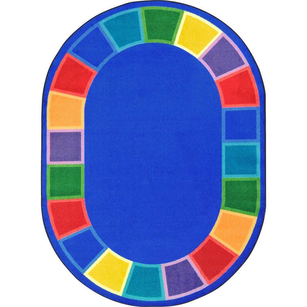 Kid Essentials Color Tones 5'4" x 7'8" Oval Area Rug in Color Multi. Picture 1
