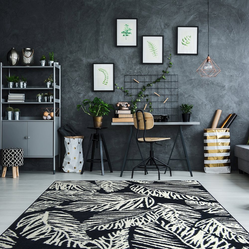 First Take Cordova 3'10" x 5'4" Area Rug in Color Midnight. Picture 3