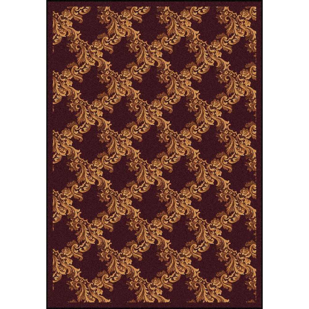 Any Day Matinee Corinth 3'10" x 5'4" Area Rug in Color Burgundy. Picture 1