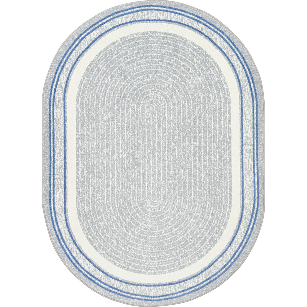 Cozy Corner 3'10" x 5'4" Oval Area Rug in Color Light Blue. Picture 1