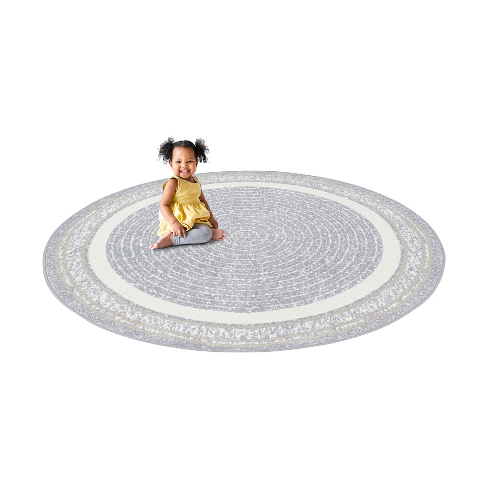 Cozy Corner 7'7" Round Area Rug in Color Mist. Picture 4