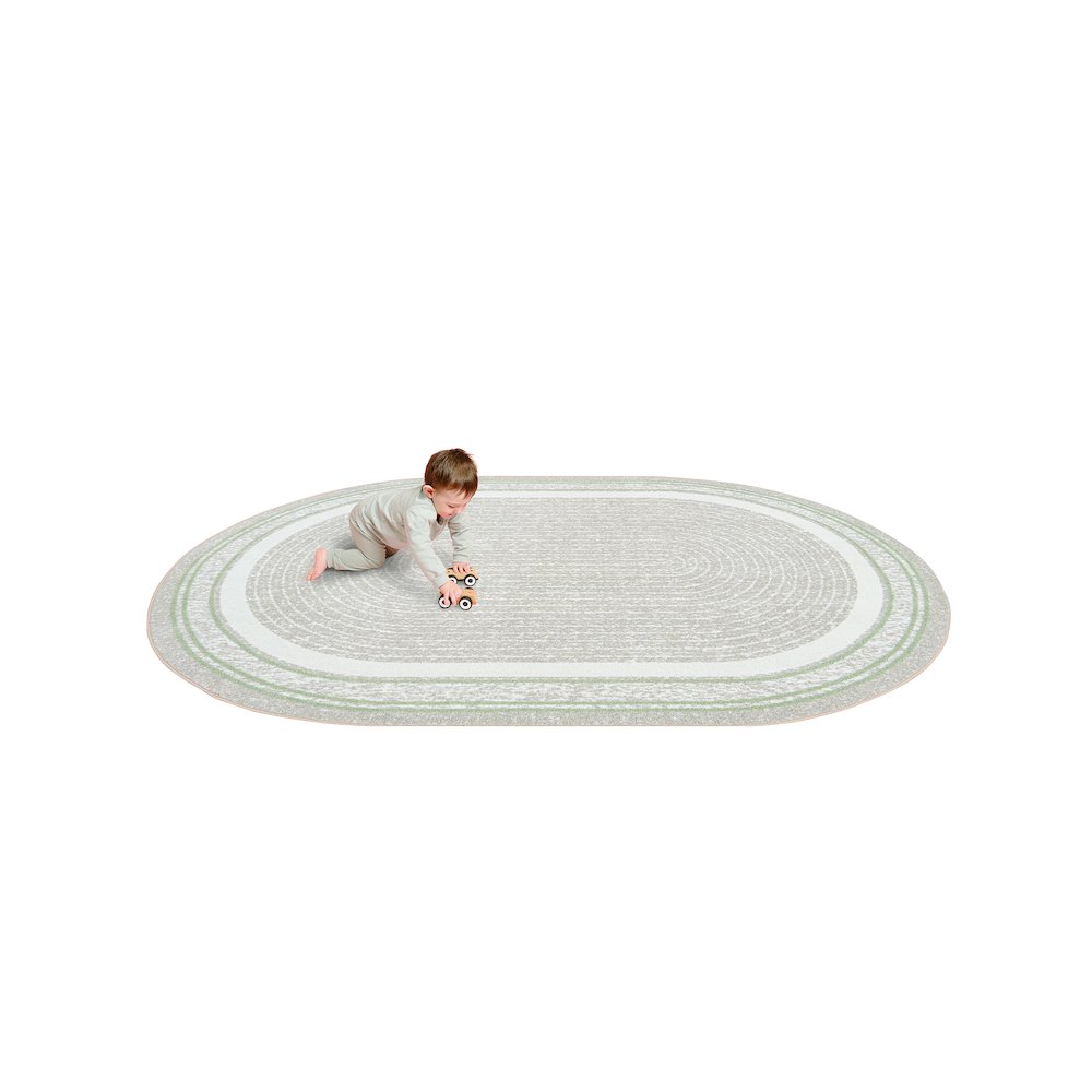 Cozy Corner 3'10" x 5'4" Oval Area Rug in Color Sage. Picture 4