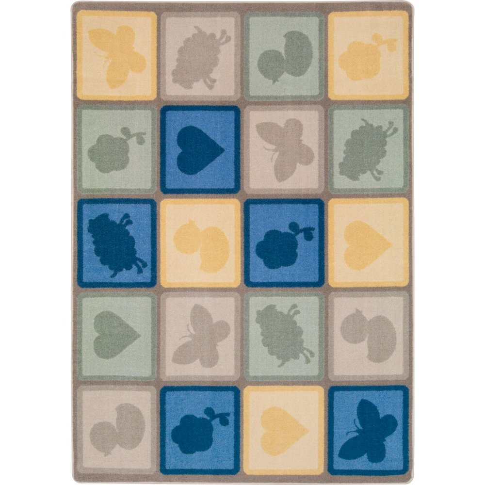 Kid Essentials Cuddly Creatures 5'4" x 7'8" Area Rug in Color Multi. Picture 1