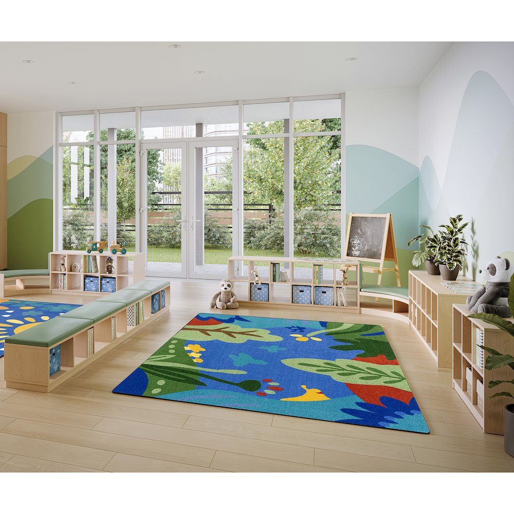 Curious World 5'4" x 7'8" Area Rug in Color Multi. Picture 3
