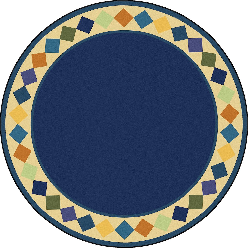 Kid Essentials Delightful Diamonds 7'7" Round Area Rug in Color Multi. Picture 1