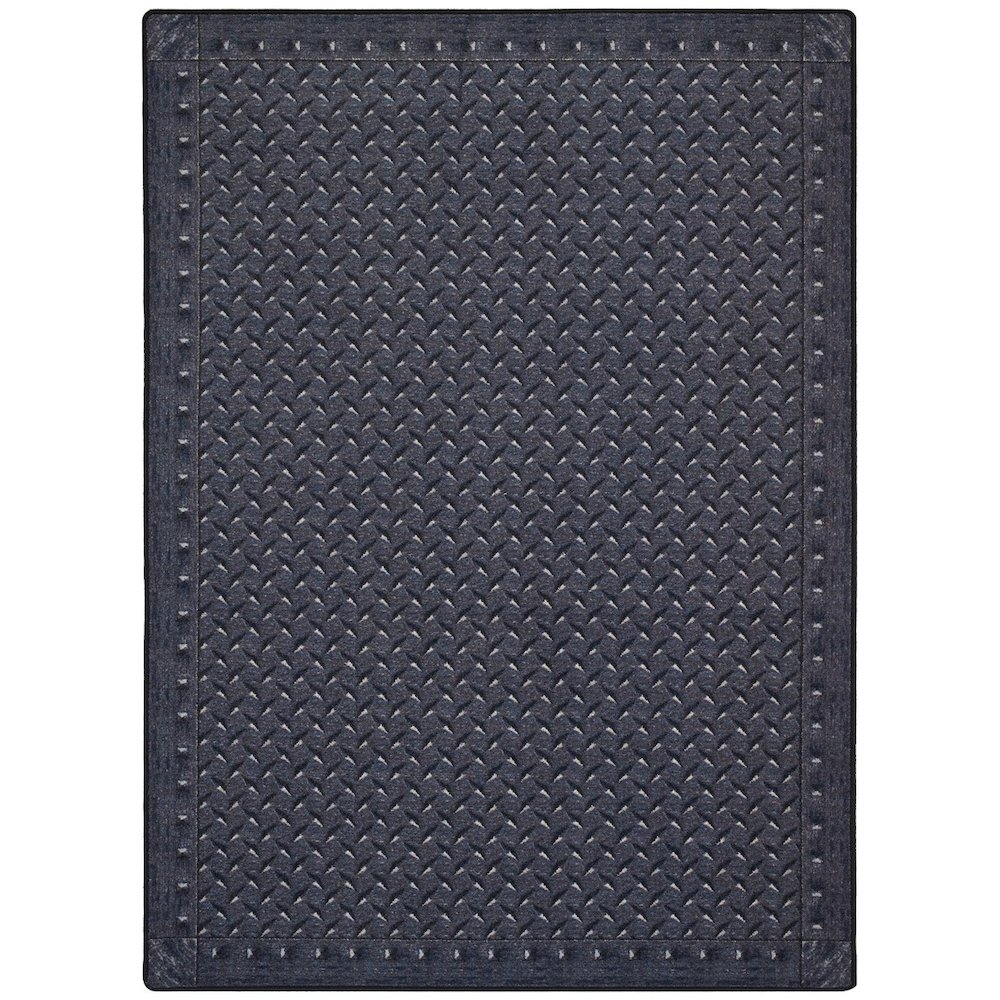 Kaleidoscope Diamond Plate 3'10" x 5'4" Area Rug in Color Steel Blue. Picture 1