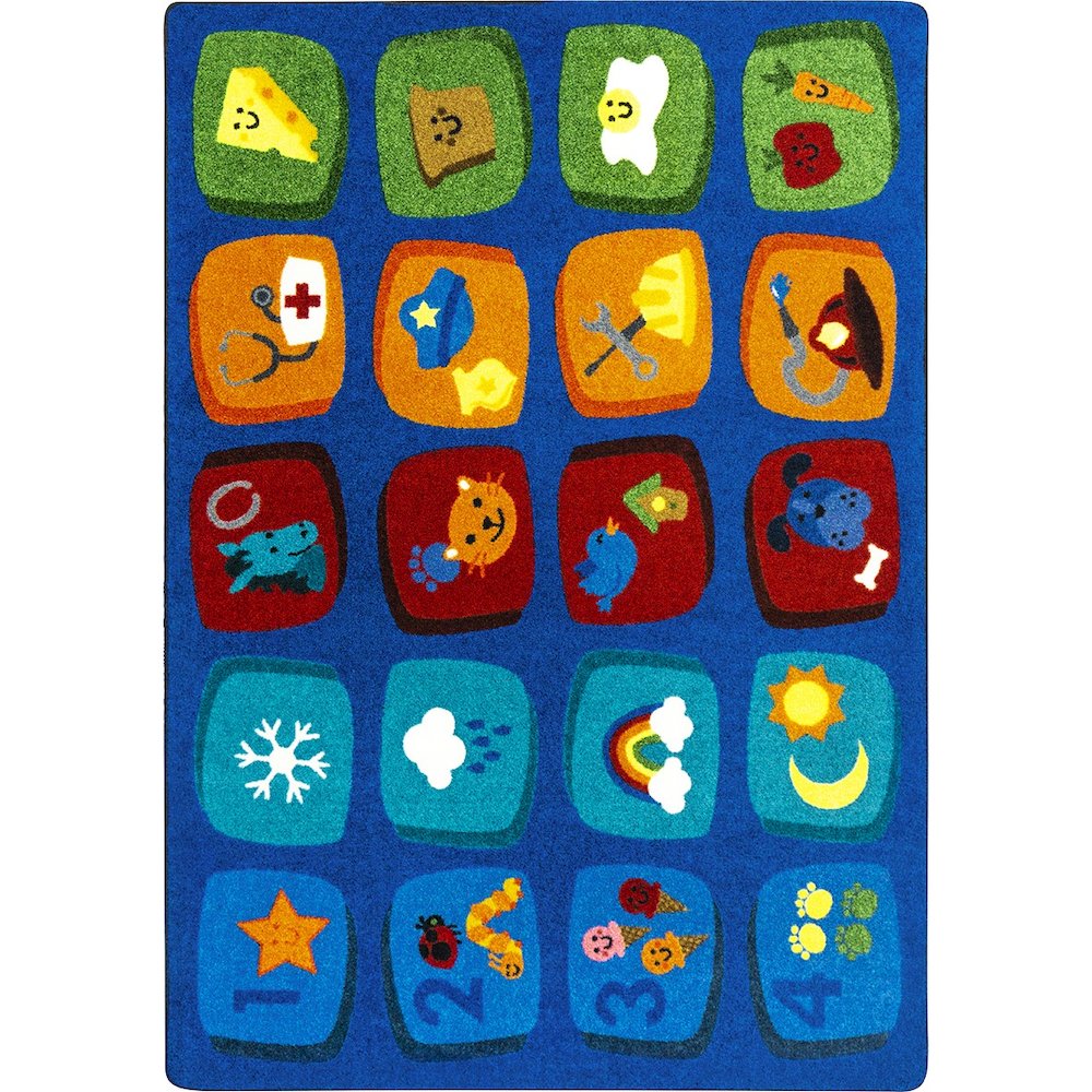 Kid Essentials Discovery Blocks 5'4" x 7'8" Area Rug in Color Multi. Picture 1