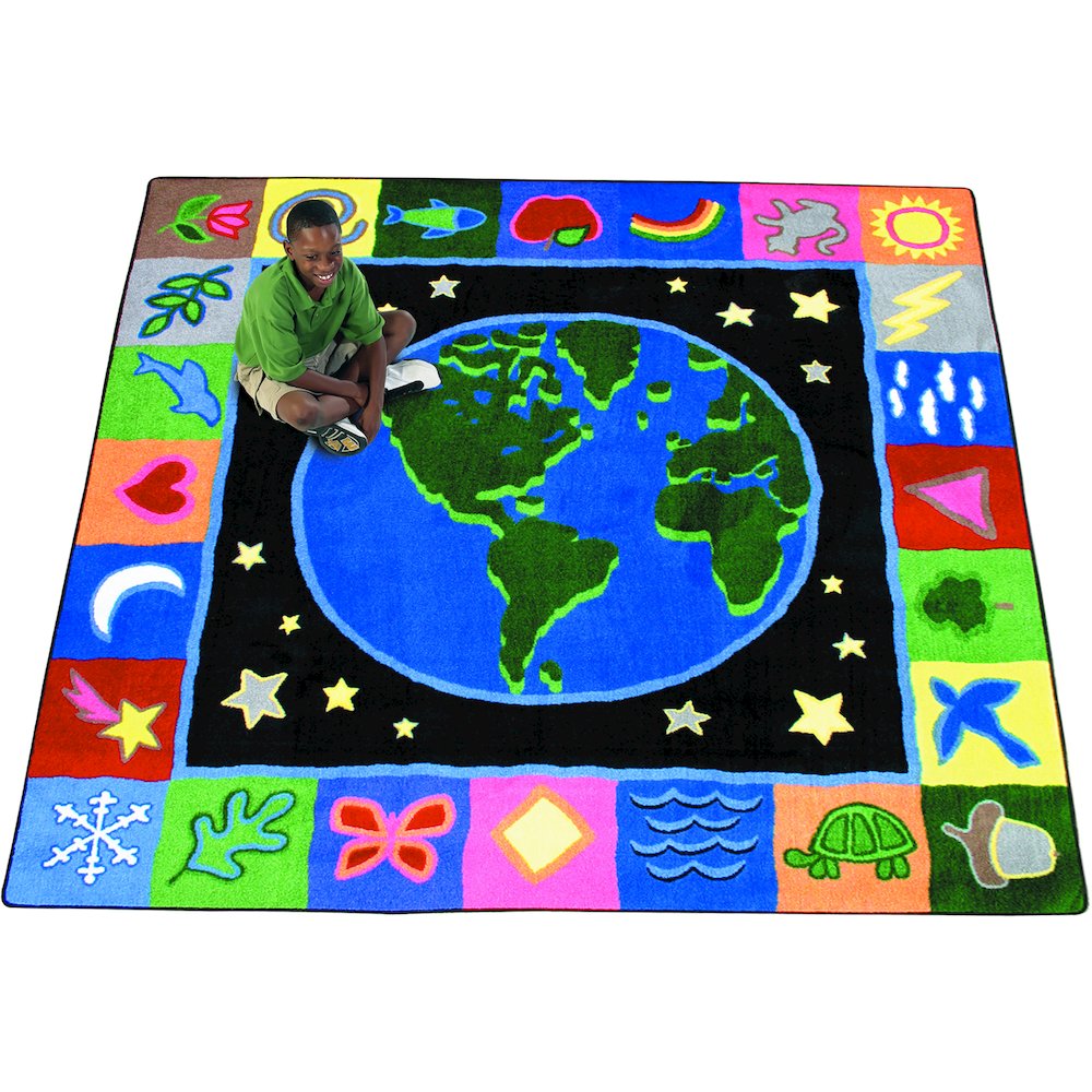 Kid Essentials EarthWorks 7'7" x 7'7" Area Rug in Color Multi. Picture 2