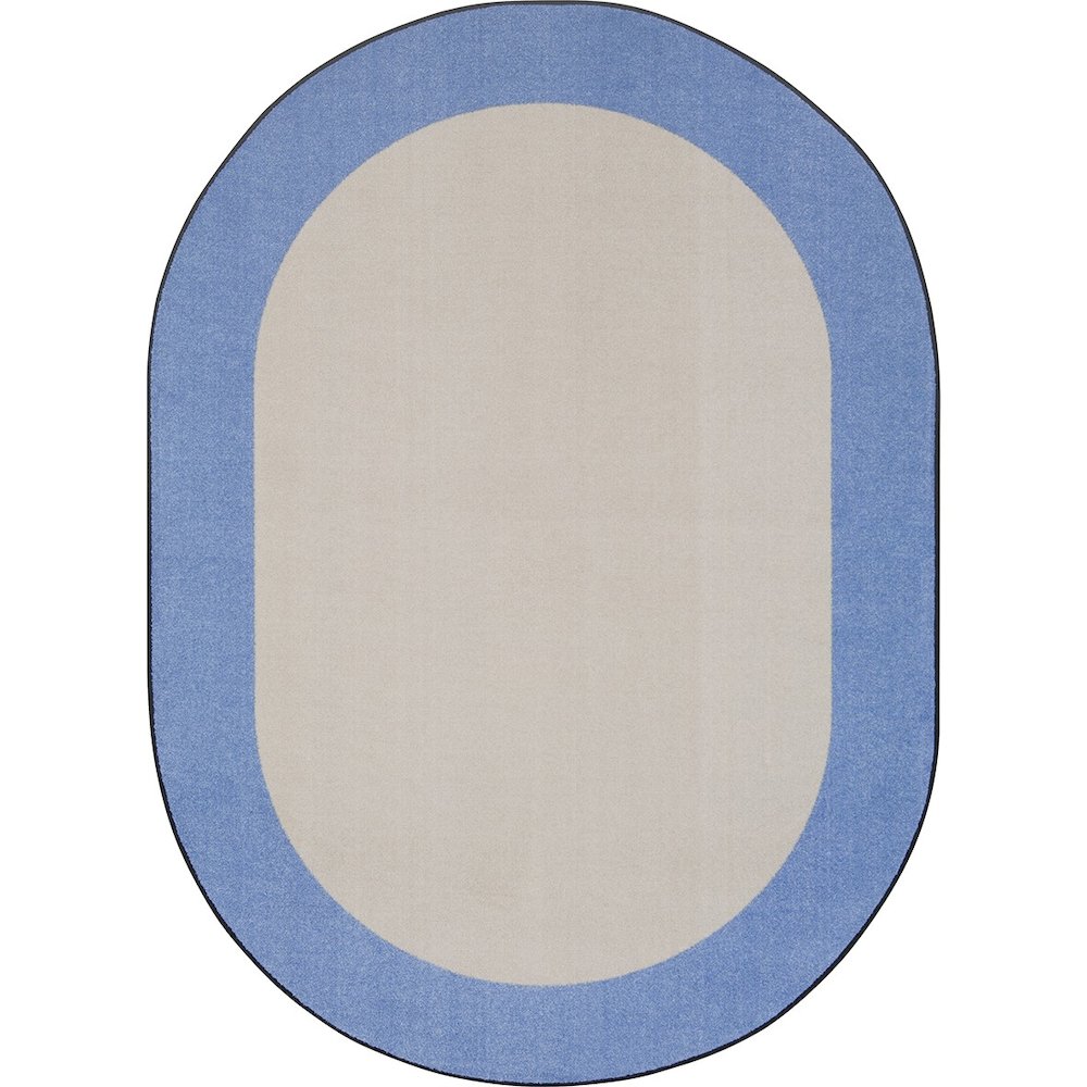 Kid Essentials Easy Going 5'4" x 7'8" Oval Area Rug in Color Light Blue. Picture 1
