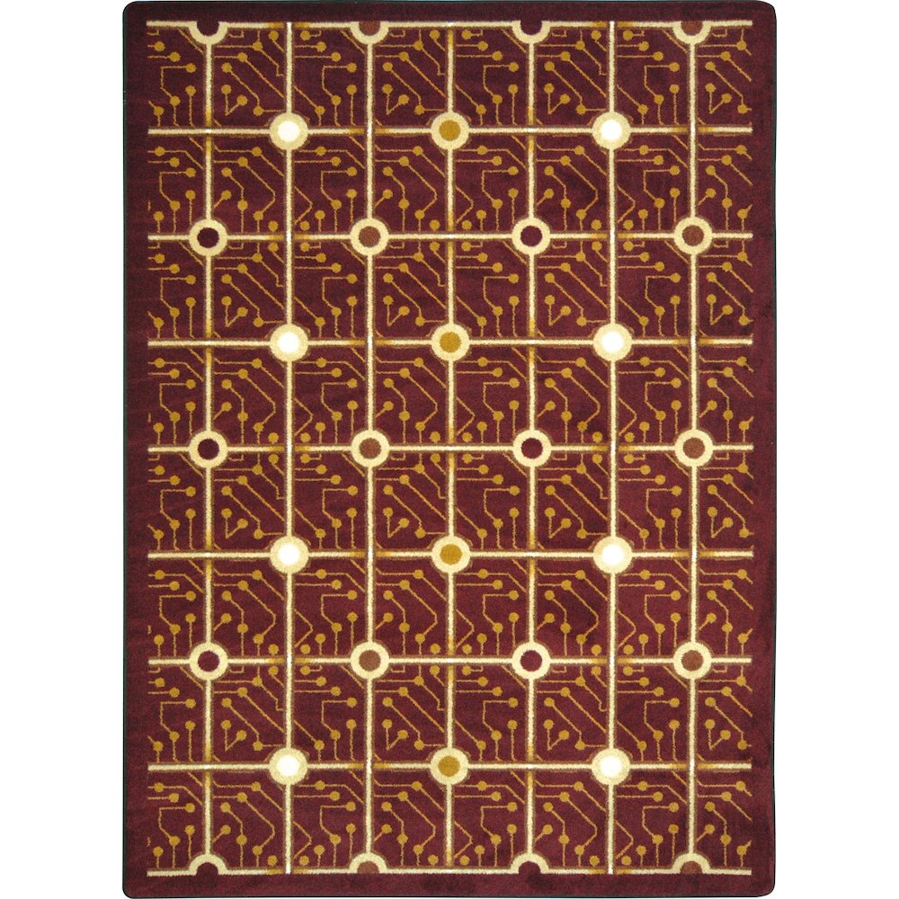 Kaleidoscope Electrode 3'10" x 5'4" Area Rug in Color Burgundy. Picture 1
