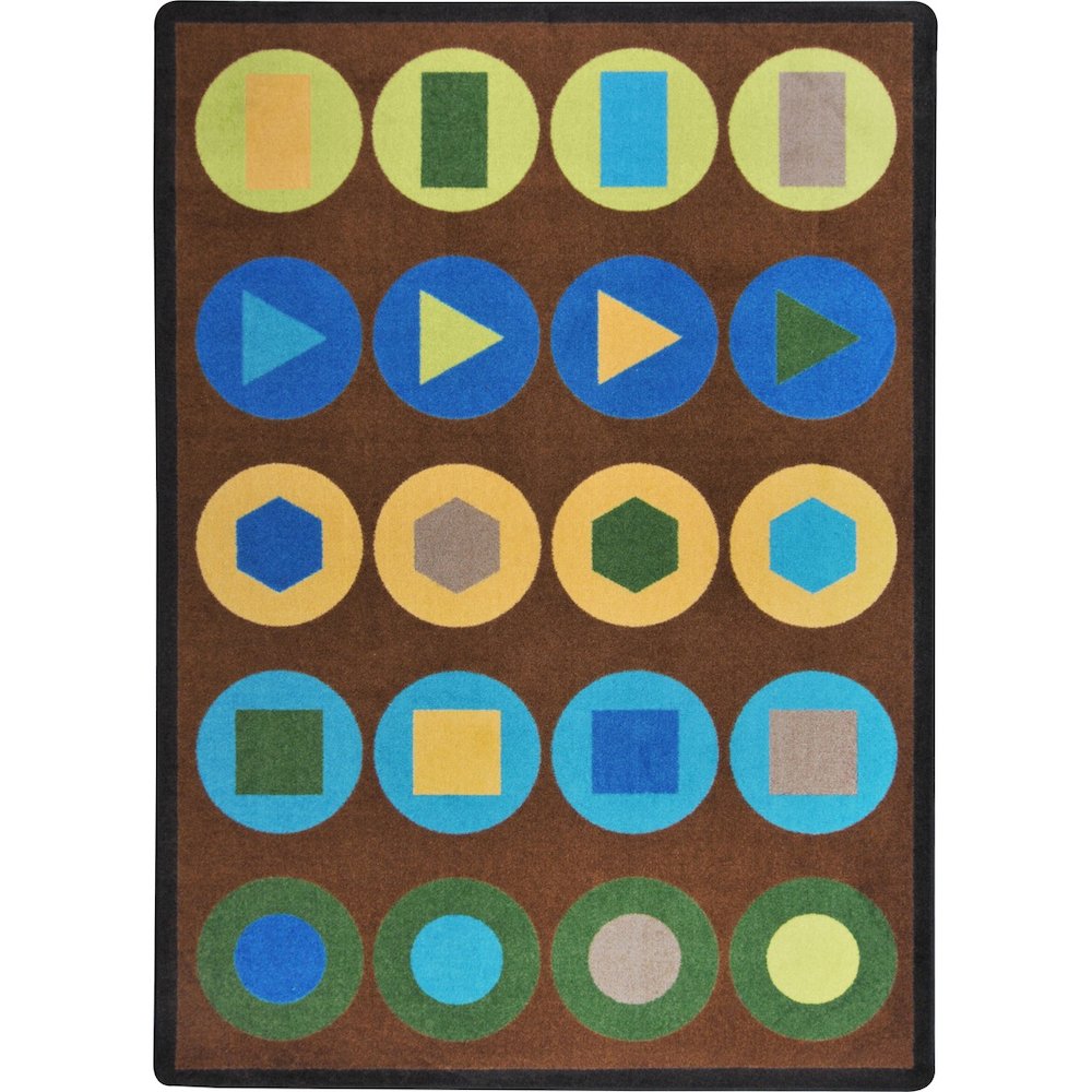 Kaleidoscope Encircled 5'4" x 7'8" Area Rug in Color Earthtone. Picture 1