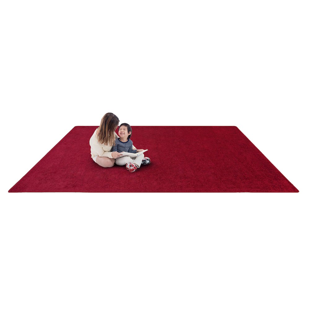 Kid Essentials Endurance 6' x 6' Area Rug in Color Burgundy. Picture 4