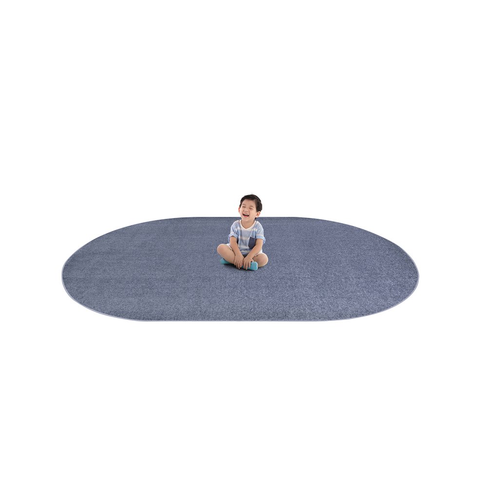Kid Essentials Endurance 6' x 9' Oval Area Rug in Color Glacier Blue. Picture 4