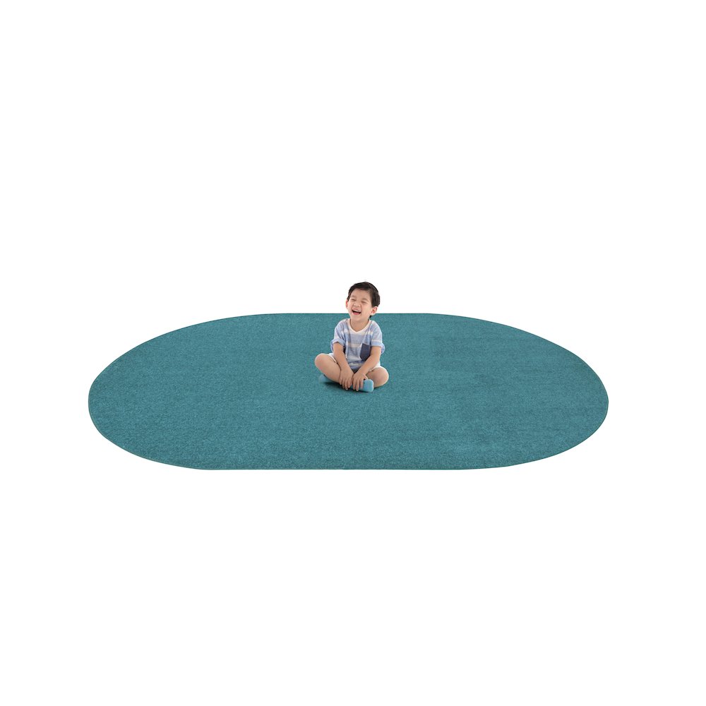 Kid Essentials Endurance 6' x 9' Oval Area Rug in Color Mint. Picture 4