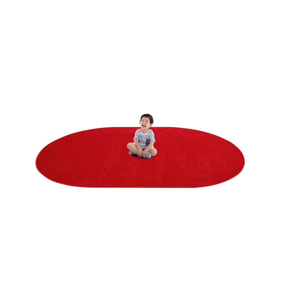 Kid Essentials Endurance 6' x 9' Oval Area Rug in Color Red. Picture 4