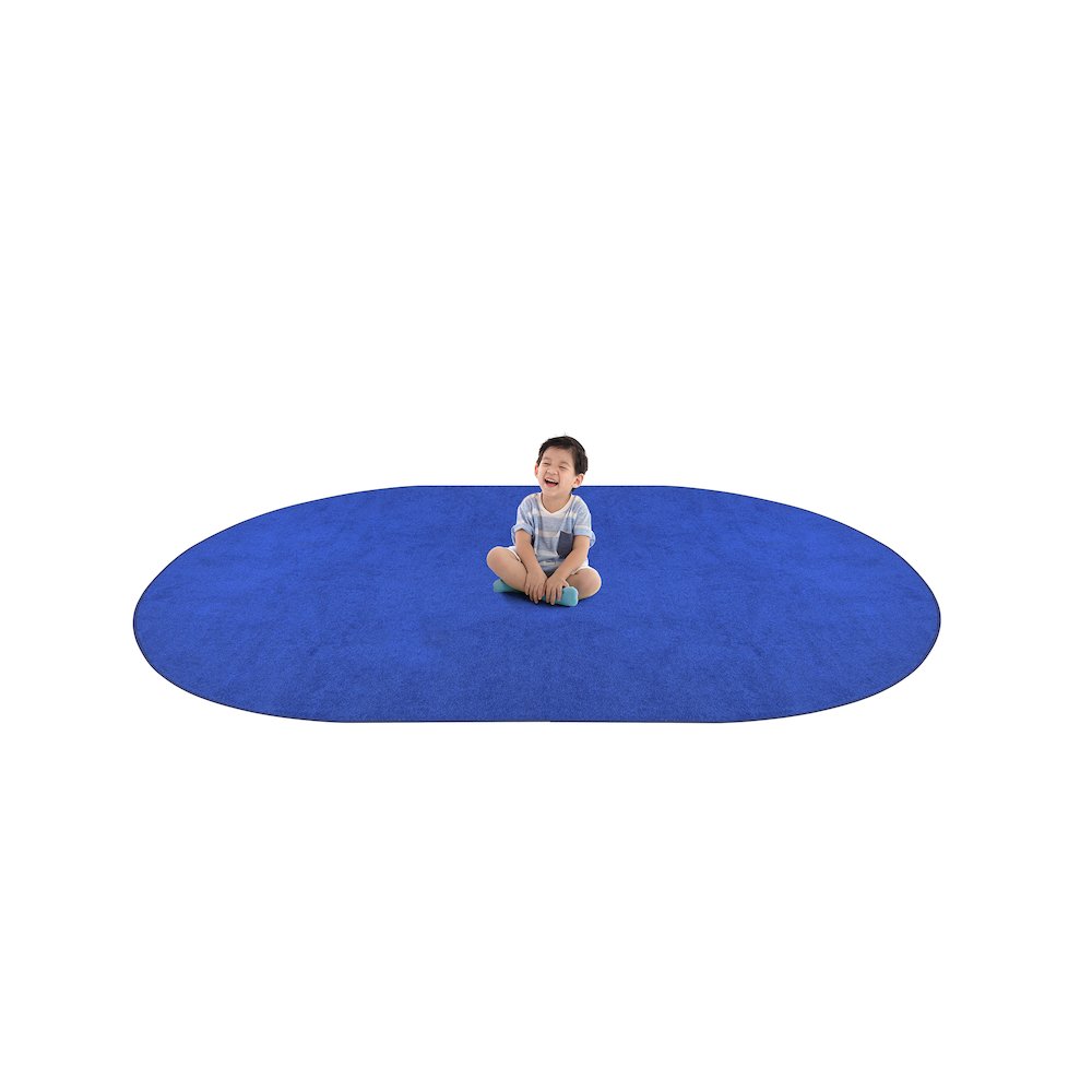 Kid Essentials Endurance 6' x 9' Oval Area Rug in Color Royal Blue. Picture 4