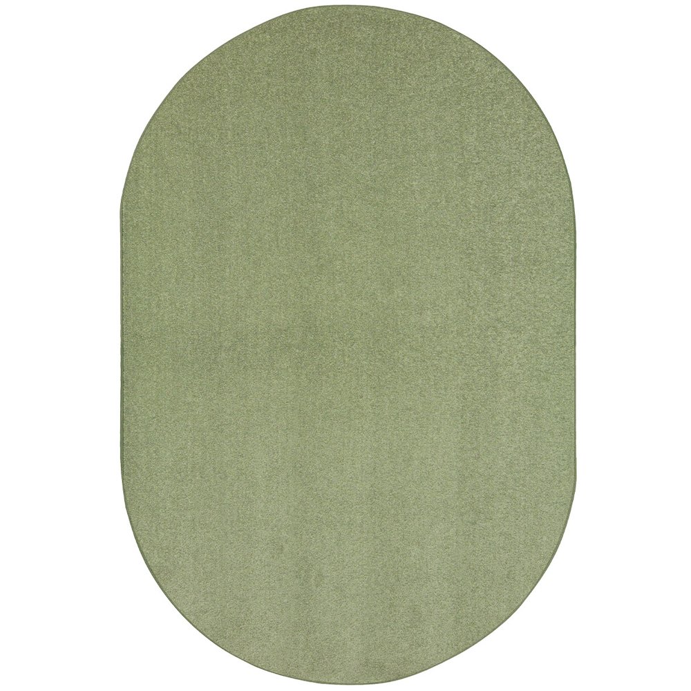 Kid Essentials Endurance 6' x 9' Oval Area Rug in Color Sage. Picture 1