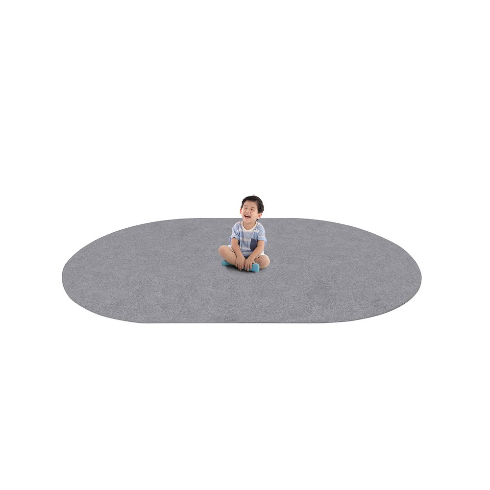 Kid Essentials Endurance 6' x 9' Oval Area Rug in Color Silver. Picture 4