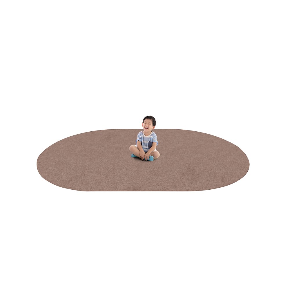 Kid Essentials Endurance 6' x 9' Oval Area Rug in Color Taupe. Picture 4