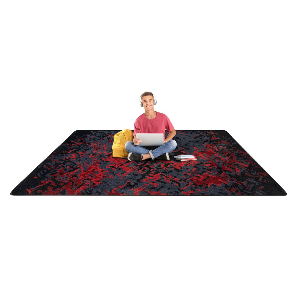 Kid Essentials Eruption 3'10" x 5'4" Area Rug in Color Ruby. Picture 4