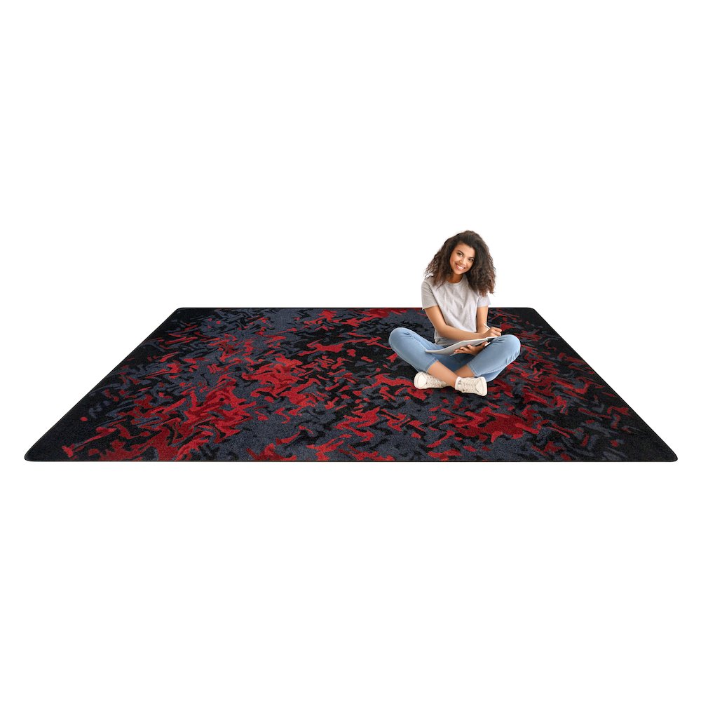 Kid Essentials Eruption 3'10" x 5'4" Area Rug in Color Ruby. Picture 5