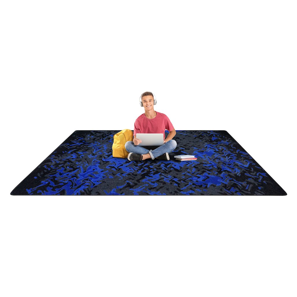Kid Essentials Eruption 3'10" x 5'4" Area Rug in Color Sapphire. Picture 4