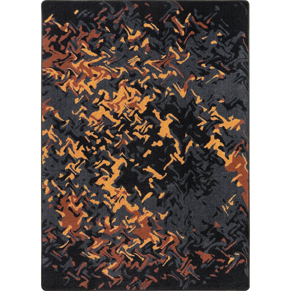 Kid Essentials Eruption 3'10" x 5'4" Area Rug in Color Tangerine. Picture 1