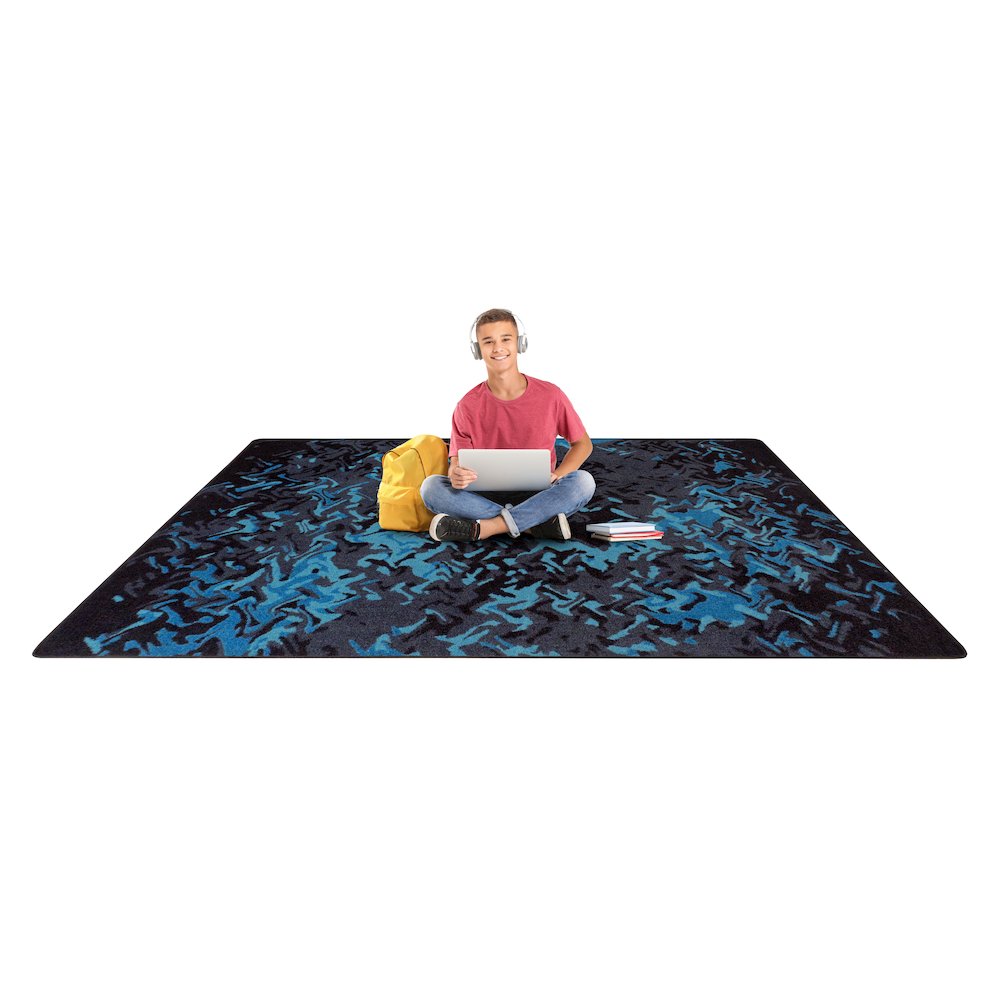 Kid Essentials Eruption 3'10" x 5'4" Area Rug in Color Teal. Picture 4