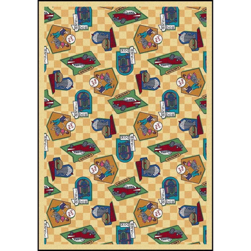 Kaleidoscope Fabulous Fifties 3'10" x 5'4" Area Rug in Color Gold. Picture 1