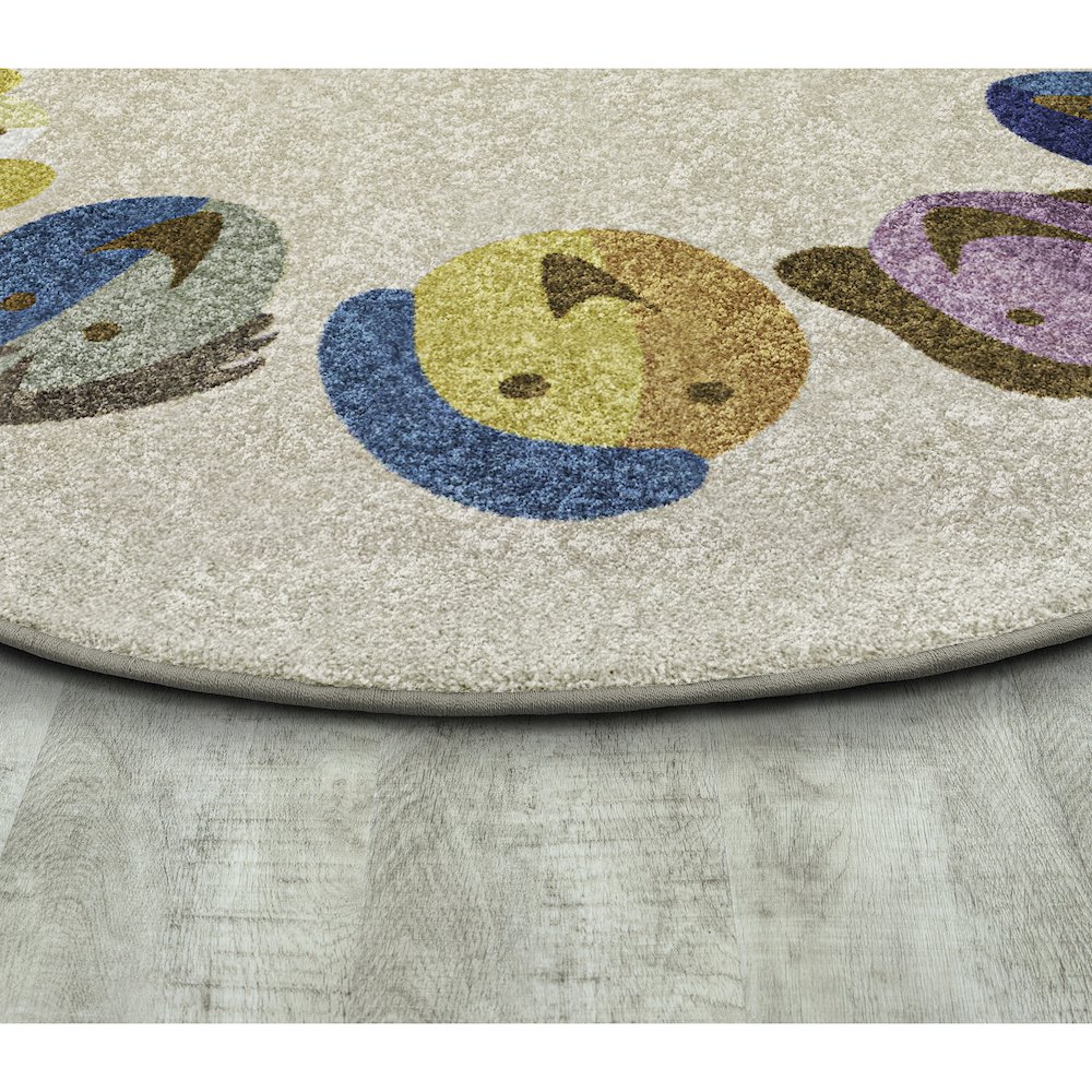 Faces of Joy 5'4" x 7'8" Oval Area Rug in Color Multi. Picture 2