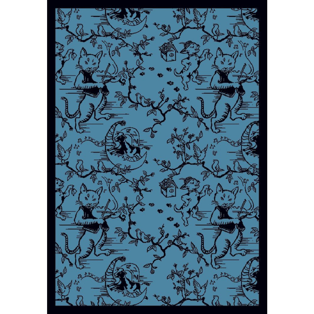 Kaleidoscope Fancy Fiddler 3'10" x 5'4" Area Rug in Color Blue. Picture 1