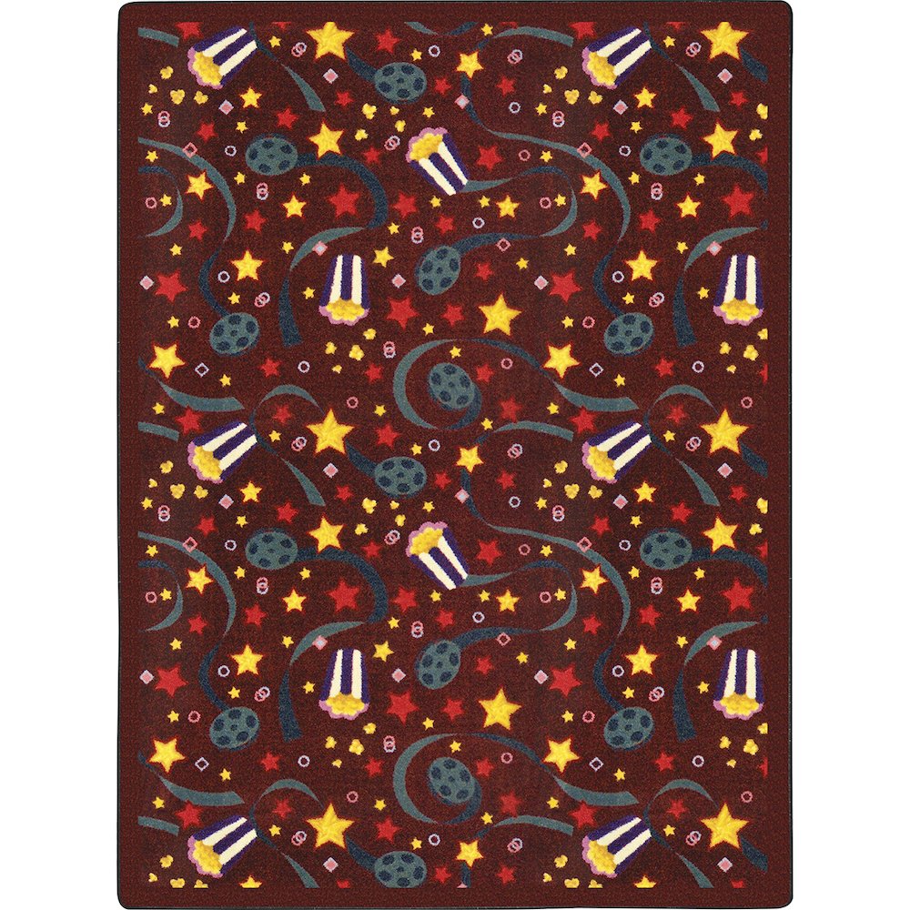 Any Day Matinee Feature Film 3'10" x 5'4" Area Rug in Color Burgundy. Picture 1