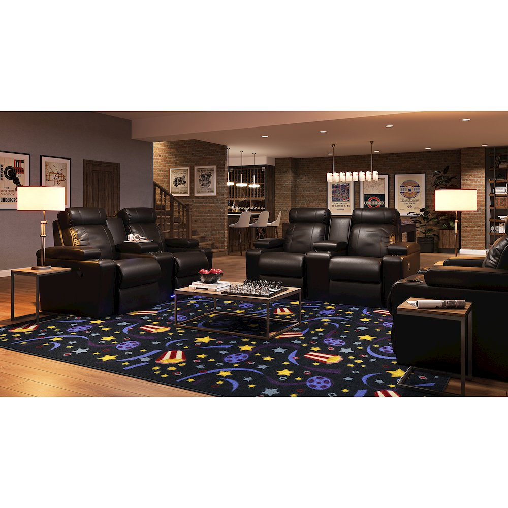 Any Day Matinee Feature Film 3'10" x 5'4" Area Rug in Color Charcoal. Picture 3
