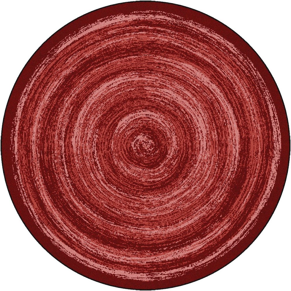 Kid Essentials Feeling Fun 7'7" Round Area Rug in Color Red. Picture 1