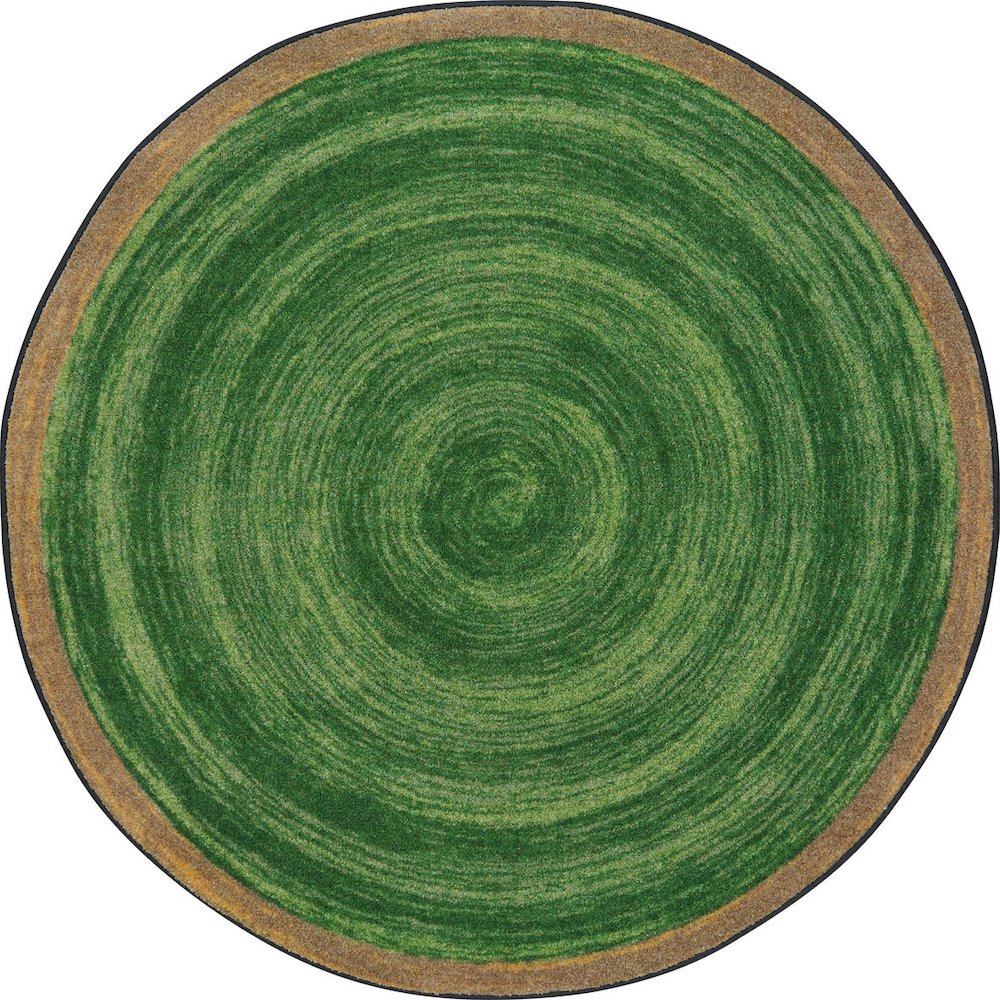 Kid Essentials Feeling Natural 7'7" Round Area Rug in Color Pine. Picture 1