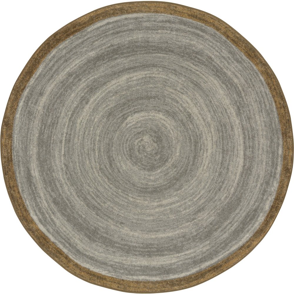 Kid Essentials Feeling Natural 7'7" Round Area Rug in Color Stone. Picture 1