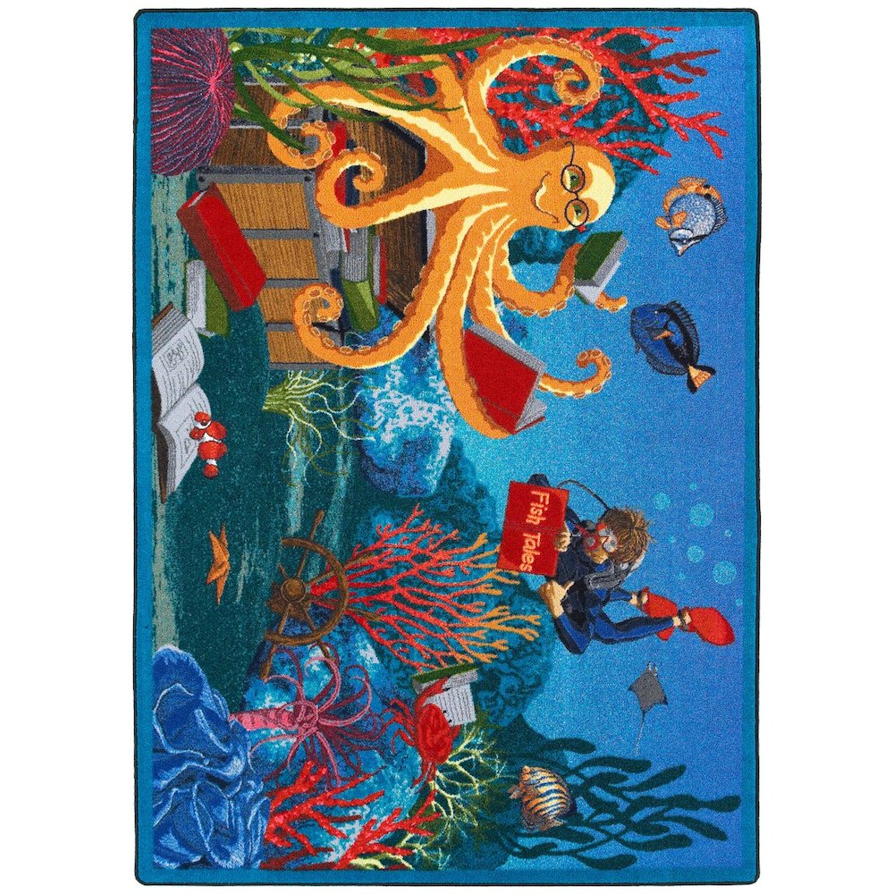 Kid Essentials Fish Tales 5'4" x 7'8" Area Rug in Color Multi. Picture 1