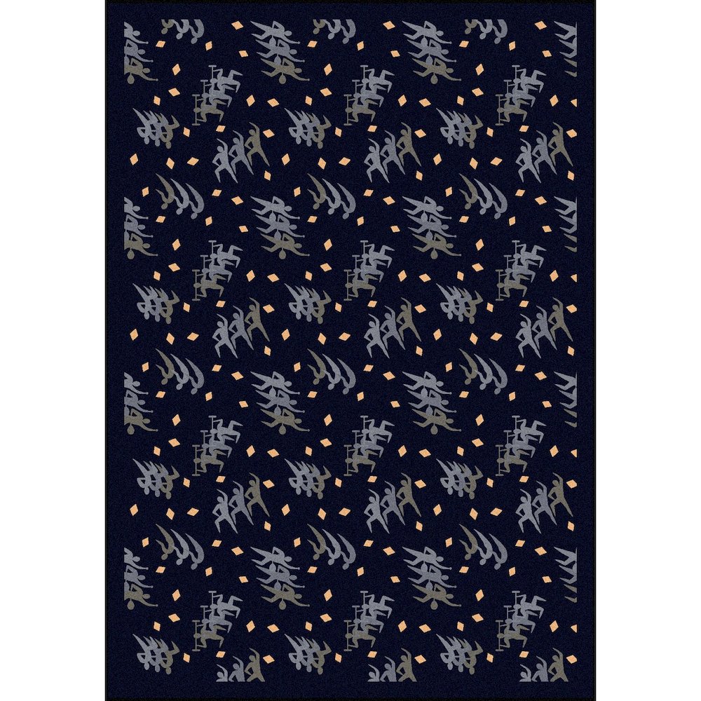 Games People Play Fitness Zone 3'10" x 5'4" Area Rug in Color Navy. Picture 1