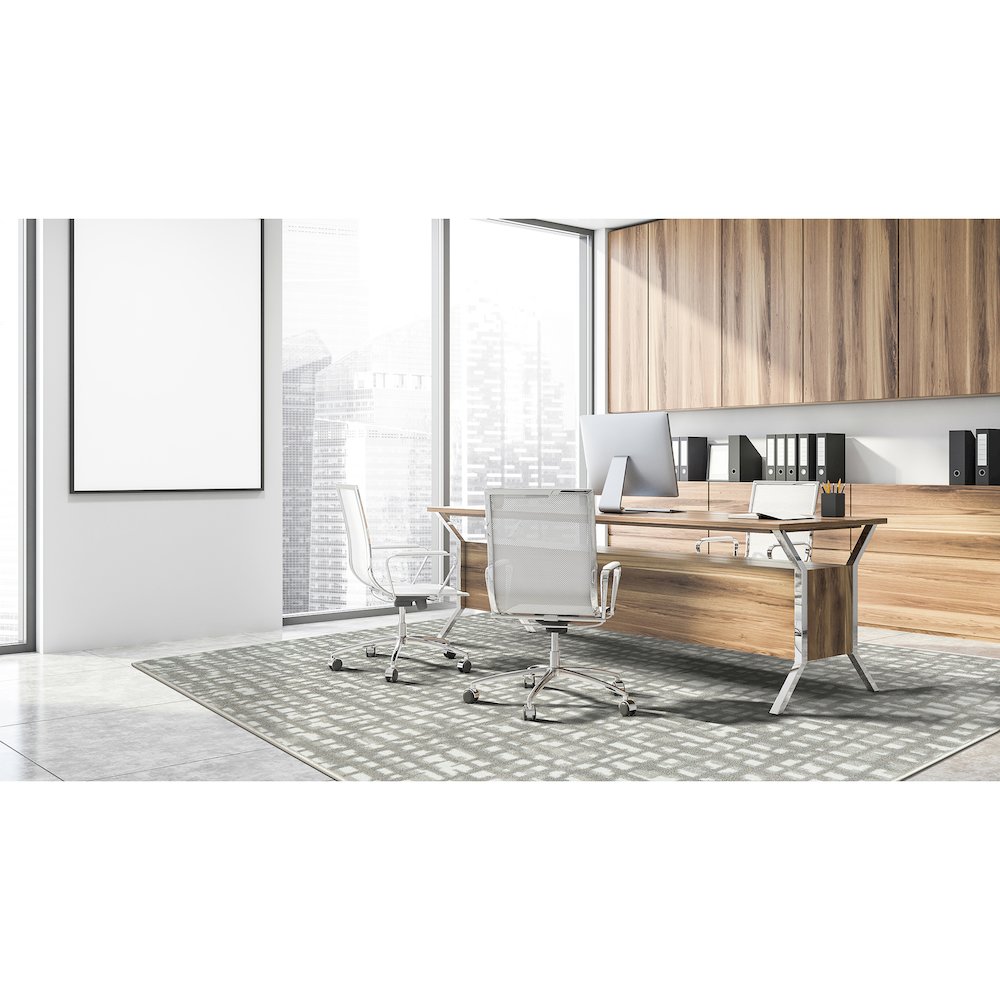 WorkSpace Fool's Gold 3'10" x 5'4" Area Rug in Color Dove. Picture 3