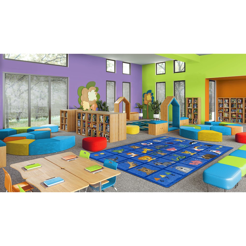Friendly Phonics Animals 5'4" x 7'8" Area Rug in Color French. Picture 5