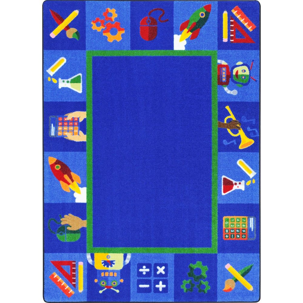 Kid Essentials Full STEAM Ahead 5'4" x 7'8" Area Rug in Color Multi. Picture 1