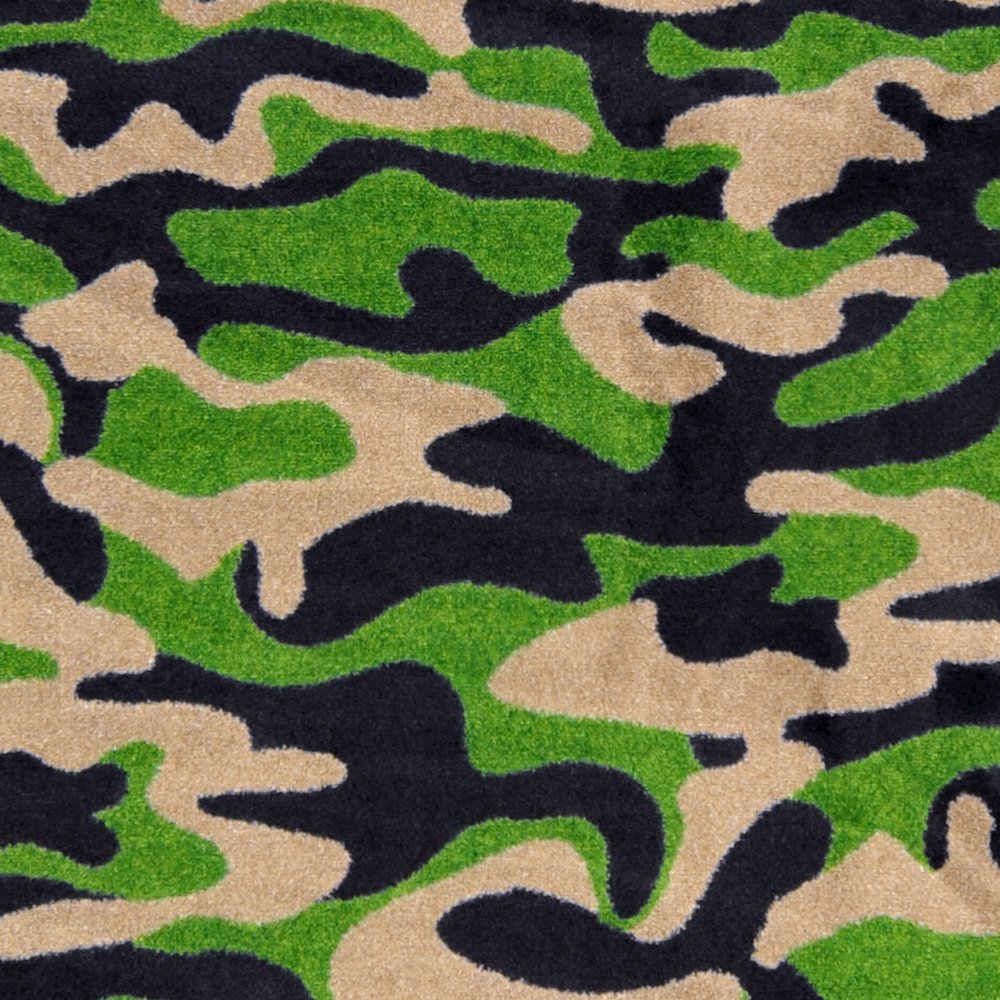 Kaleidoscope Funky Camo 3'10" x 5'4" Area Rug in Color Dark Army. Picture 2