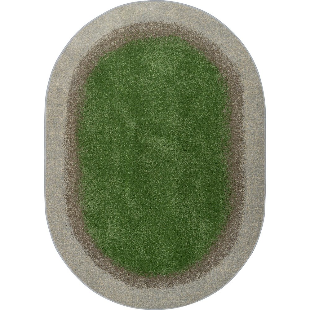 Kid Essentials Grounded 5'4" x 7'8" Oval Area Rug in Color Meadow. Picture 1