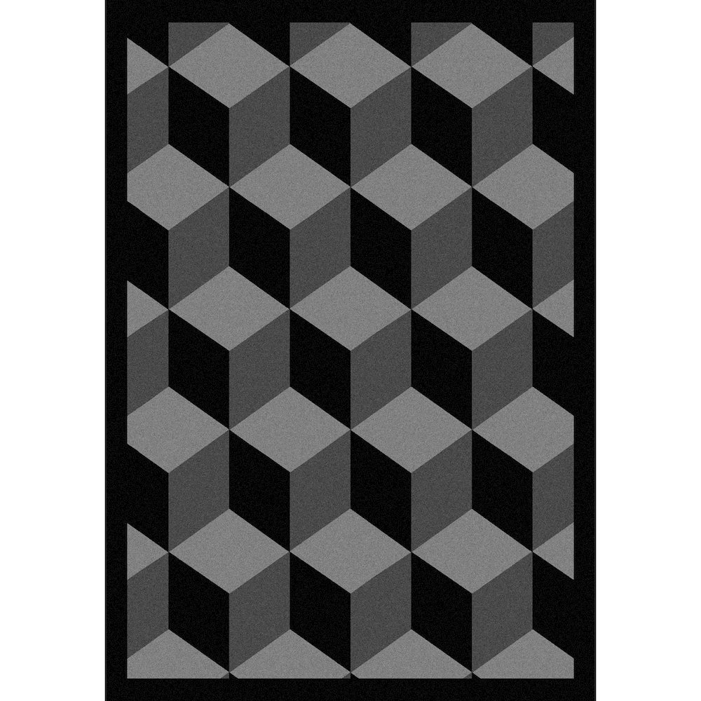 Kaleidoscope Highrise 3'10" x 5'4" Area Rug in Color Black. Picture 1