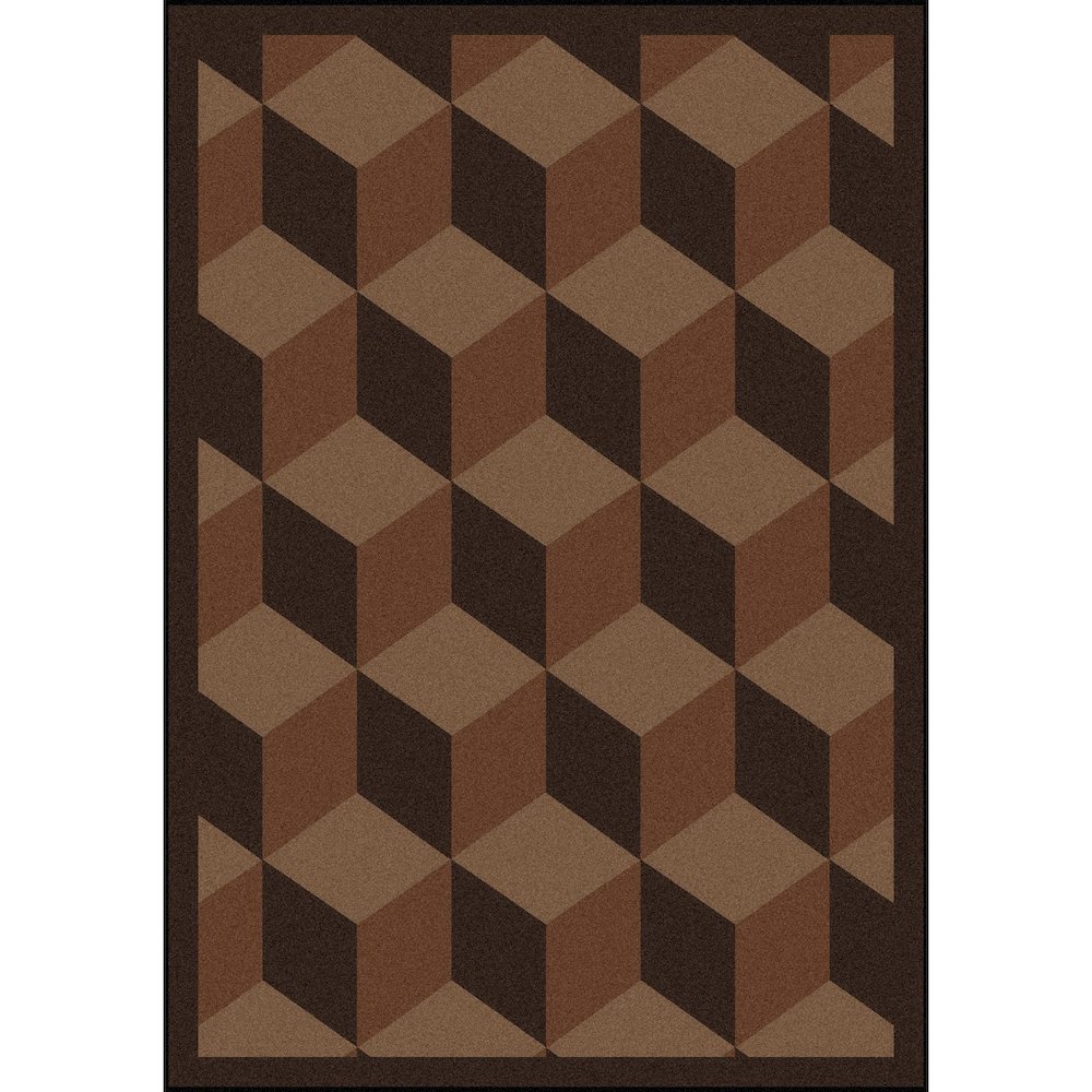 Kaleidoscope Highrise 3'10" x 5'4" Area Rug in Color Chocolate. Picture 1